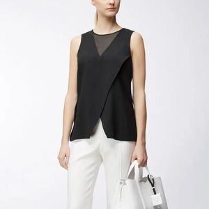 Hugo Boss black sleeveless crepe shell top - size 8 (Medium)
